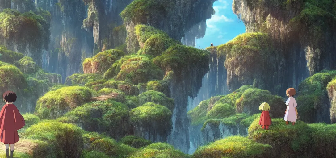 Image similar to a very high resolution image from a new movie. beautiful scenery. photorealistic, photography, directed by hayao miyazaki