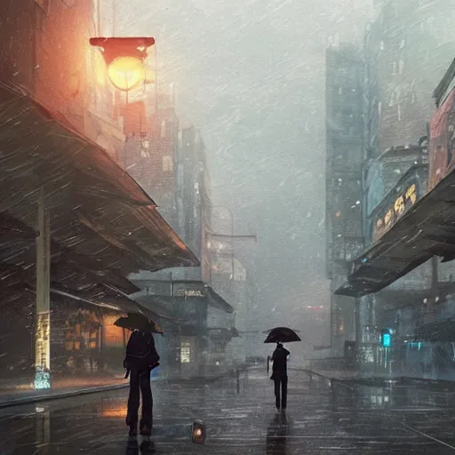 Image similar to raining dark dieselpunk dystopia makoto shinkai