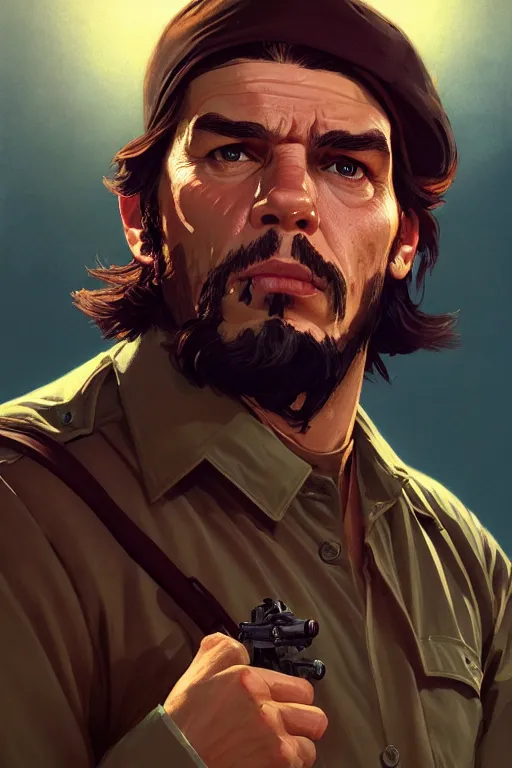 Prompt: highly detailed portrait che guevara in gta v, stephen bliss, unreal engine, fantasy art by greg rutkowski, loish, rhads, ferdinand knab, makoto shinkai and lois van baarle, ilya kuvshinov, rossdraws, tom bagshaw, global illumination, radiant light, detailed and intricate environment