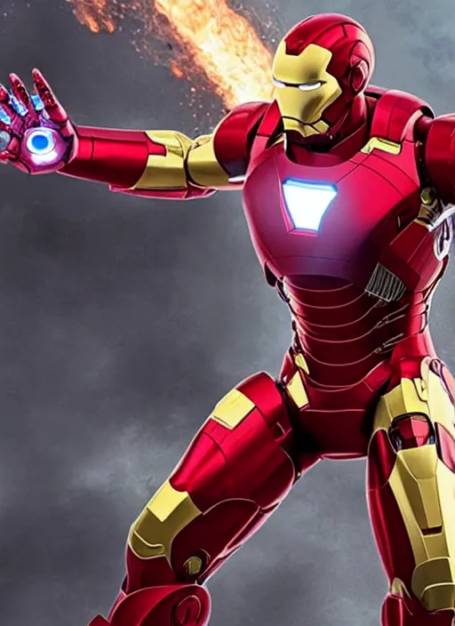 Image similar to Donald Trump as Iron Man, still from Marvel Movie, 8k, high detail,