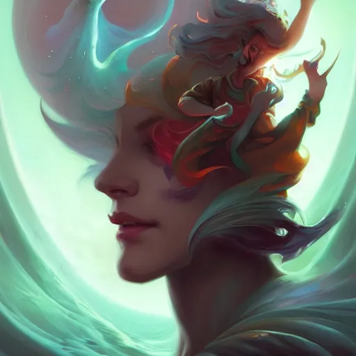 Image similar to a portrait of a beautiful emanation, art by pete mohrbacher and wlop and artgerm, digital art, highly detailed, intricate, fantasy, sharp focus, Trending on Artstation HQ, deviantart, unreal engine 5, 4K UHD image