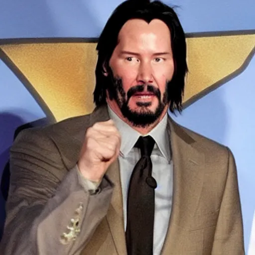 Prompt: Keanu Reeves in a Wolverine mask