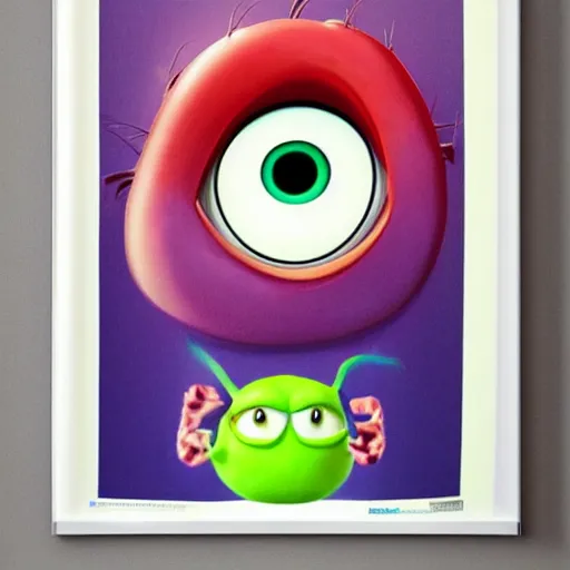 Prompt: a poster of mike wazowski