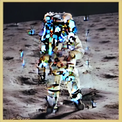 Prompt: astronaut walking on the moon with swagger