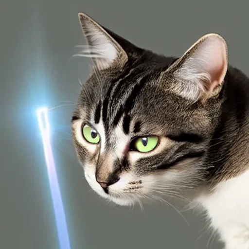 Image similar to a cat shooting lasers out of its eyes