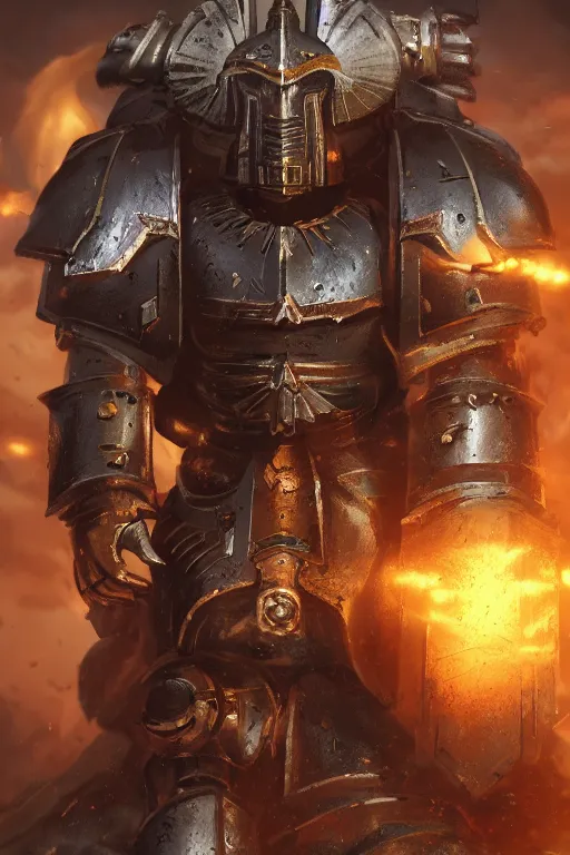 Image similar to armor portrait heros warhammer 4 0 k horus heresy fanart - the primarchs emperor by johannes helgeson animated with vfx concept artist & illustrator global illumination ray tracing hdr fanart arstation zbrush central hardmesh 8 k octane renderer comics stylized