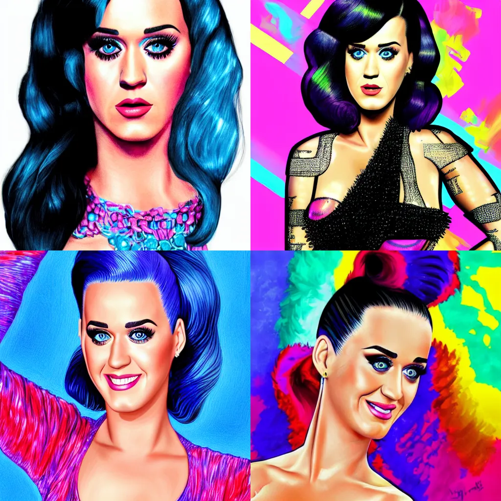 Prompt: katy perry, accurate anatomy, highly detailed, digital art, centered, portrait, colored vibrantly