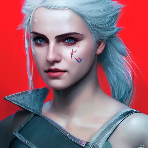 Image similar to portrait of ciri the witcher 5 amazing details 4 k beautiful ultra realistic sharp focus cinematic lightning highly detailed, digital painting, artstation, concept art, smooth, sharp focus, illustration, concept art by artgerm, astor alexander