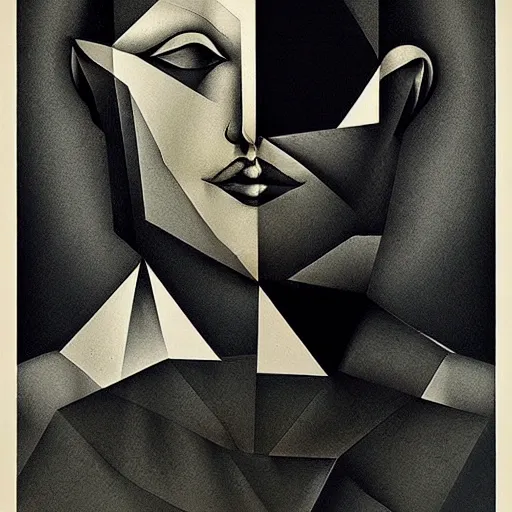 Prompt: lithography bauhaus conceptual figurative post - morden monumental portrait, illusion surreal art, highly conceptual figurative art, intricate detailed illustration, controversial poster art, polish poster art, geometrical drawings, no blur