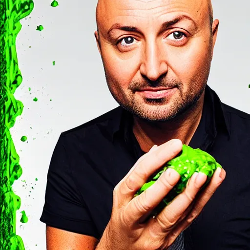 Image similar to joe bastianich eating green slime