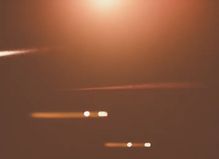 Prompt: a 3 5 mm photo of an alien spaceship firing blaster beams, bokeh, canon 5 0 mm, cinematic lighting, dramatic, film, photography, golden hour, depth of field, award - winning, 3 5 mm film grain