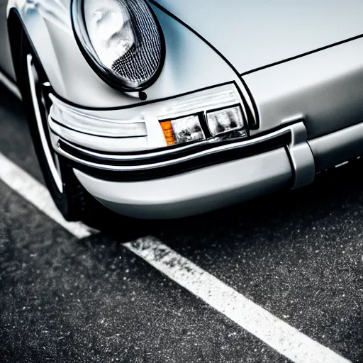 Image similar to close up photo of a porsche 9 1 1 9 6 4, cinematic, shallow dof, 3 5 mm, 4 k, macro