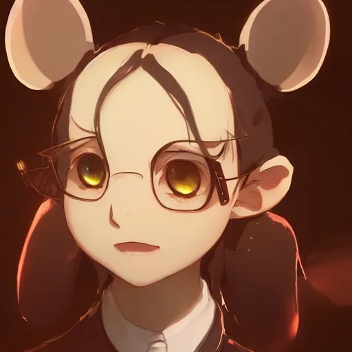 Image similar to a teacher that is a mouse, illustration concept art anime key visual trending pixiv fanbox by wlop and greg rutkowski and makoto shinkai and studio ghibli and kyoto animation symmetrical facial features