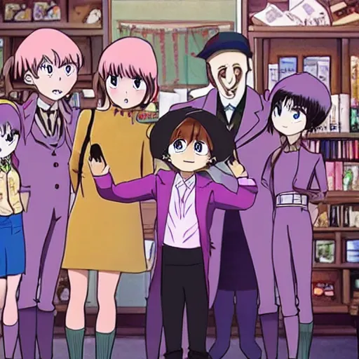 Prompt: Charlie and the chocolate factory in anime