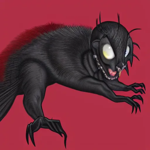 Prompt: goth vampiric scary dracula possum, digital art