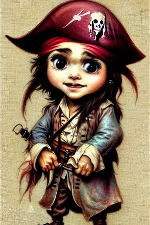 Image similar to ( ( ( ( ( 1 9 5 0 s chibi cute baby jack sparrow. muted colors. ) ) ) ) ) by jean - baptiste monge!!!!!!!!!!!!!!!!!!!!!!!!!!!