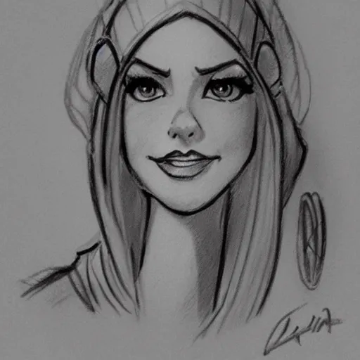 Image similar to milt kahl sketch of victoria justice as princess padme from star wars episode 3