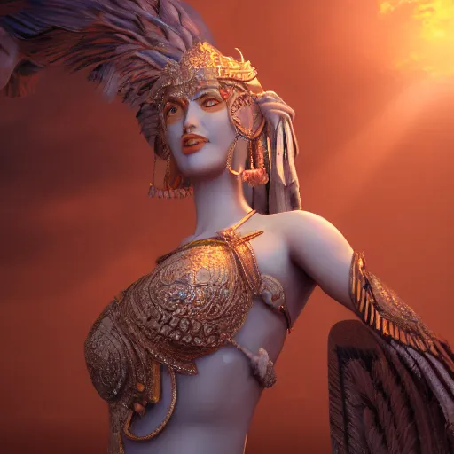 Image similar to turkic goddess of fertility, umay, cinematic lighting, render quality 8 k, detailed