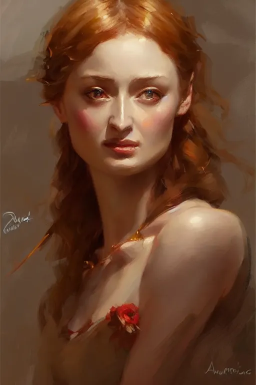 Prompt: sansa sun lights, painting by daniel gerhartz, alphonse murac, detailed art, artstation