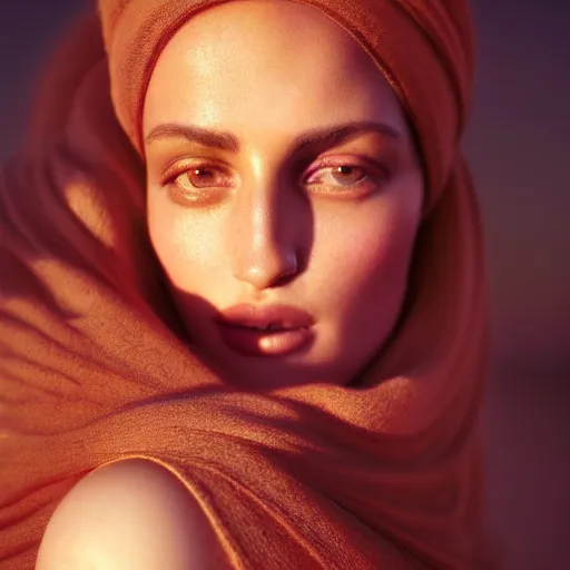 Image similar to photographic portrait of a stunningly beautiful renaissance moroccan female in soft dreamy light at sunset, contemporary fashion shoot, by edward robert hughes, annie leibovitz and steve mccurry, david lazar, jimmy nelsson, breathtaking, 8 k resolution, extremely detailed, beautiful, establishing shot, artistic, hyperrealistic, beautiful face, octane render