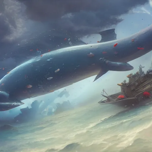 Prompt: subsurface scattering, white, giant submarine, koi colors only, octane render, jesper ejsing, justin gerard, james jean, tomasz alen kopera, cgsociety, fenghua zhong, makoto shinkai, highly detailed, rim light, art, cinematic lighting, very coherent, hyper realism, 8 k