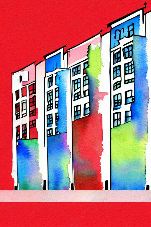 Image similar to minimalist watercolor art of berlin wall, illustration, vector art