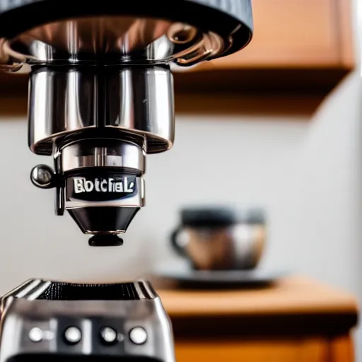 Prompt: dslr photo of a biomechanical coffee machine in a kitchen,