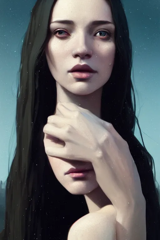 Image similar to beautiful portrait of a woman, negative no not mona lisa pose, gta v, stephen bliss, unreal engine, fantasy art by greg rutkowski, loish, rhads, ferdinand knab, makoto shinkai and lois van baarle, ilya kuvshinov, rossdraws, tom bagshaw, global illumination, radiant light, detailed and intricate environment