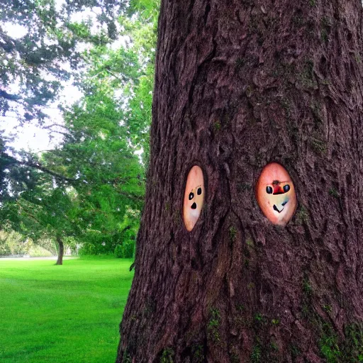 Prompt: a tree with face