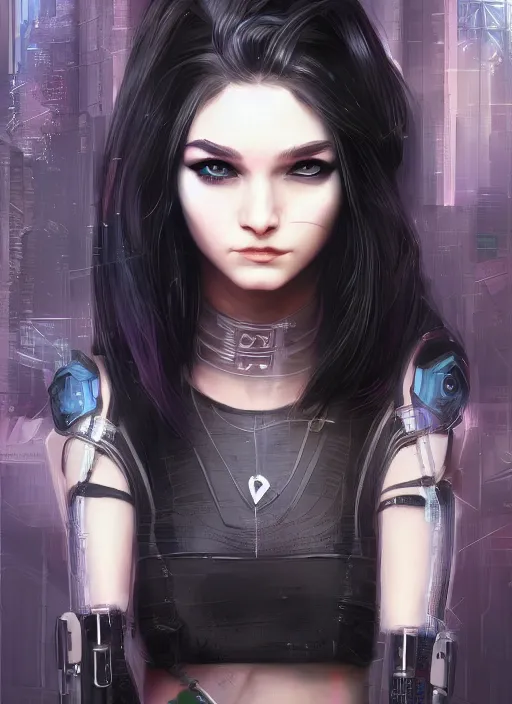 Image similar to teen elf, cyberpunk hacker, black hair, gorgeous, amazing, elegant, intricate, highly detailed, digital painting, artstation, concept art, sharp focus, illustration, art by ross tran