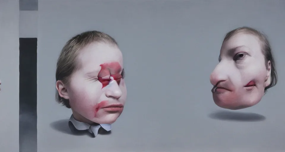 Image similar to the two complementary forces that make up all aspects and phenomena of life, by Gottfried Helnwein