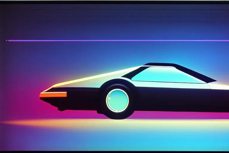 Prompt: designed by syd mead stylized poster of a single toyota soarer concept, thick neon lights, ektachrome photograph, volumetric lighting, f 8 aperture, cinematic eastman 5 3 8 4 film