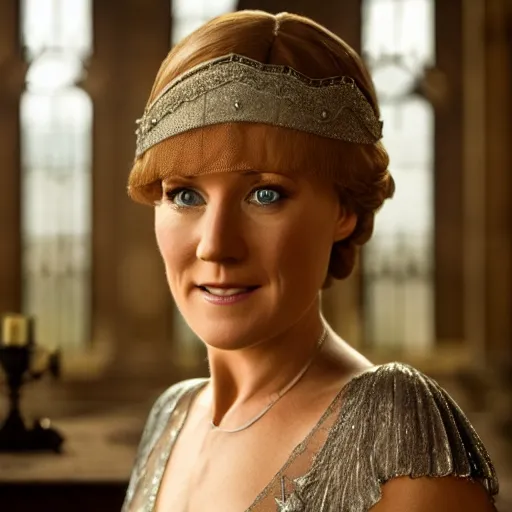 Prompt: Helene Fischer in downton Abbey. Movie still. artstation, cgsociety, deviantart, 8k, HD