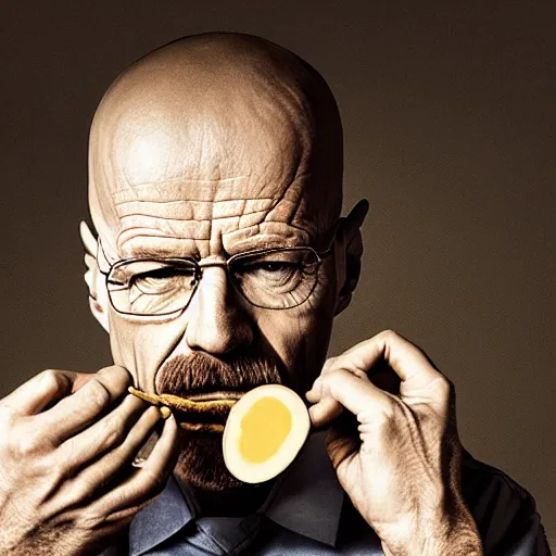 Prompt: walter white eating almond, photography,