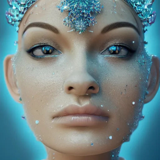 Prompt: queen of crystals, 4 k, intricate, jaw dropping, gorgeous, surreal, octane render