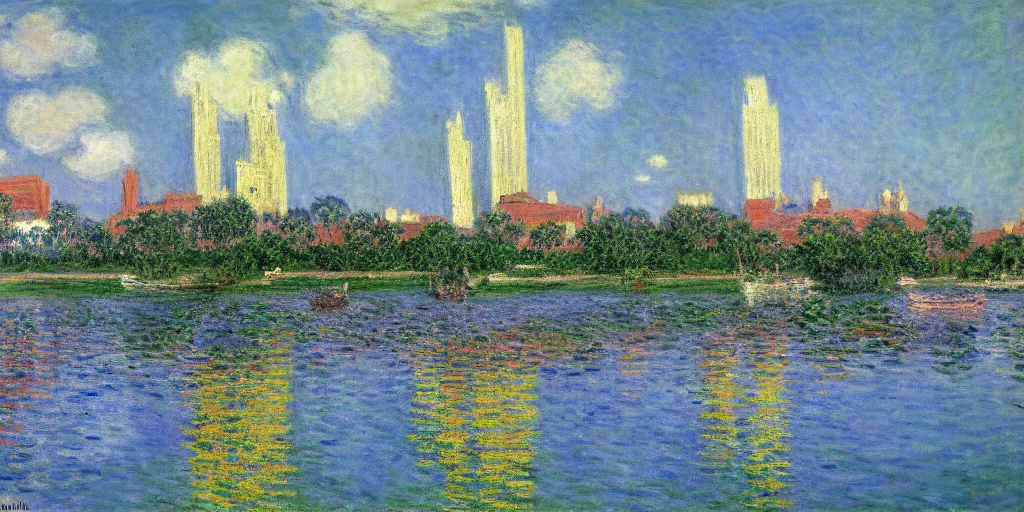 Prompt: orlando florida painting by claude monet, detailed, award - winning, coherent