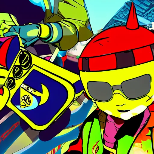 Image similar to Jet Set Radio featuring Kirby, 8K HD, sharp