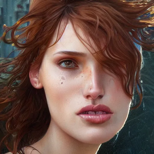 Image similar to ultra realistic illustration, bella thorne crying, intricate, elegant, highly detailed, digital painting, artstation, concept art, smooth, sharp focus, illustration, art by artgerm and greg rutkowski and alphonse mucha