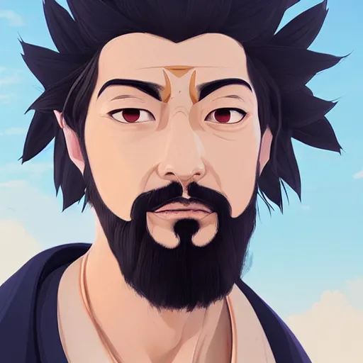 Image similar to Portrait of Haku from Spirited away as a handsome egyptian prince in the desert, highly detailed, smooth, sharp focus, artstation, illustration, digital art by WLOP