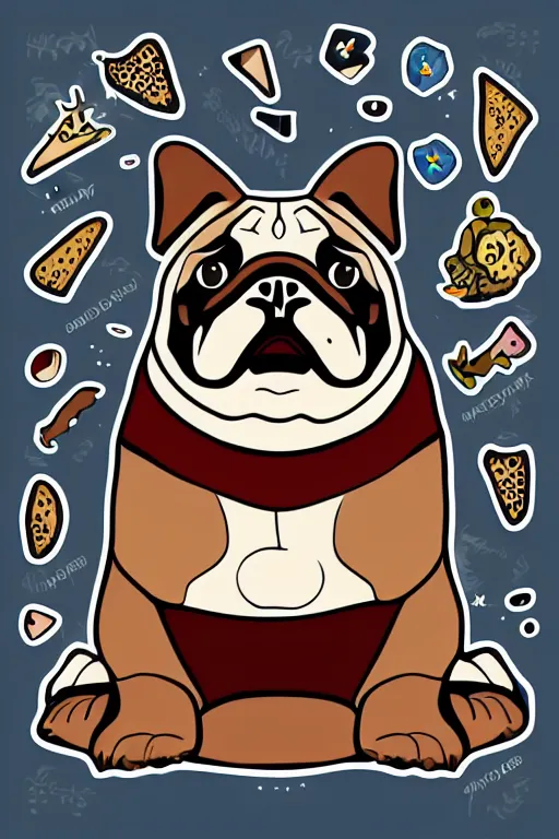 Image similar to Portrait of a big chungus pug, sticker, colorful, illustration, highly detailed, simple, smooth and clean vector curves, no jagged lines, vector art, smooth