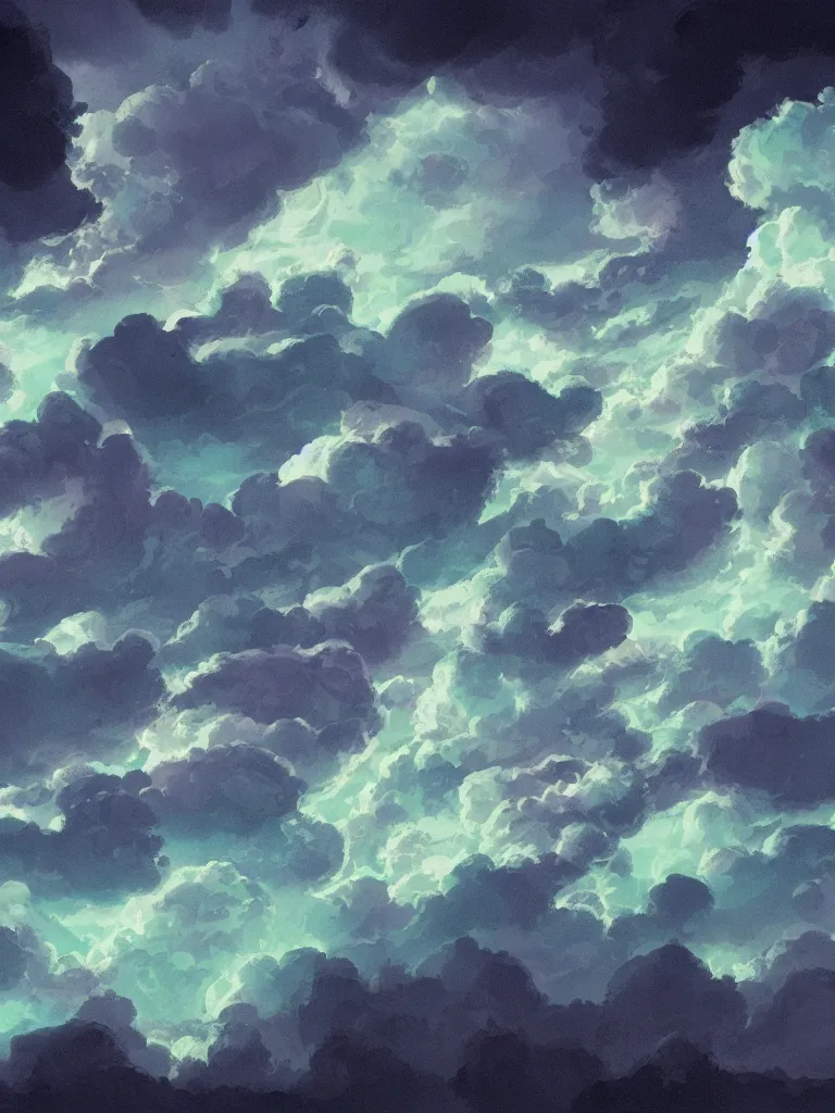 Prompt: glow in the dark clouds by disney concept artists, blunt borders, rule of thirds