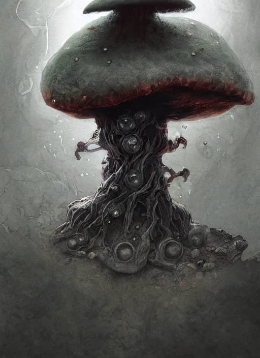 Prompt: humanoid mushroom wizard, watercolor, dramatic lighting, cinematic, establishing shot, extremely high detail, foto realistic, cinematic lighting, pen and ink, intricate line drawings, by Yoshitaka Amano, Ruan Jia, Kentaro Miura, Artgerm, post processed, concept art, artstation, matte painting, style by eddie mendoza, raphael lacoste, alex ross