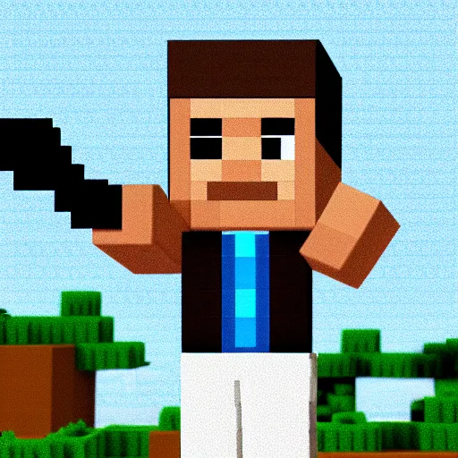 Steve Holding A Grass Block, Minecraft Skin