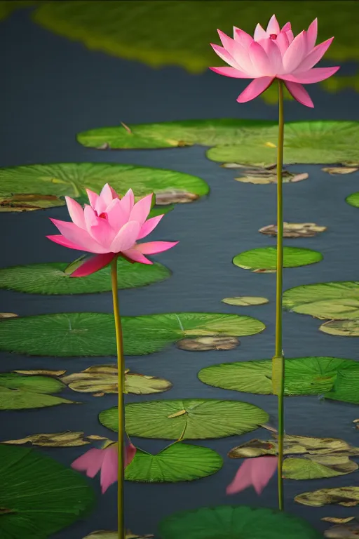 Prompt: hyper - realistic photo of lotus in the lake, photorealism, portrait photography, volumetric lighting, insanely detailed, artstation, 4 k, 8 k