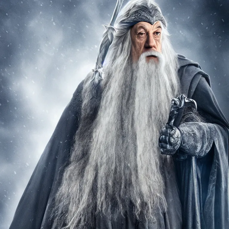 Prompt: Gandalf the Gray as a raven, 4k