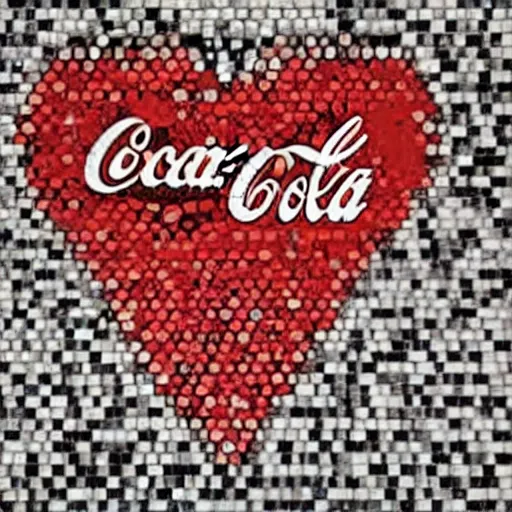 Image similar to addicted to coca cola. sad mosaic.