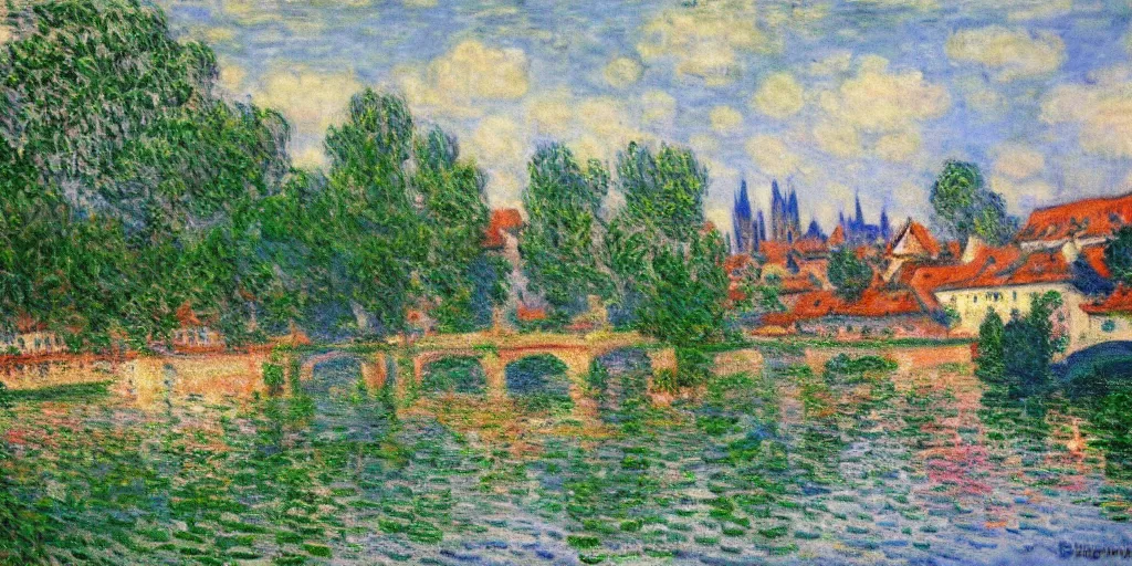 Image similar to Bamberg painted by Monet