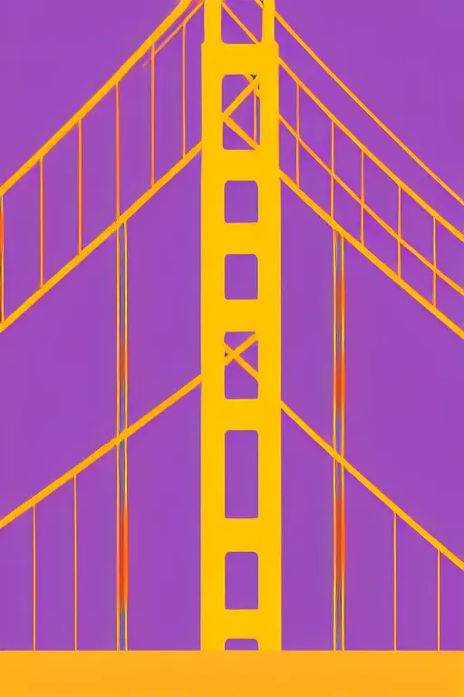 Image similar to minimalist boho style art of colorful golden gate bridge, illustration, vector art