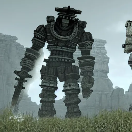 Prompt: Shadow of the Colossus Studio Ghbli style