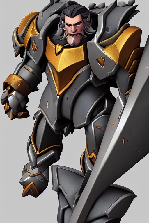 reinhardt from overwatch, warhammer 4 0 0 0 0, digital | Stable Diffusion